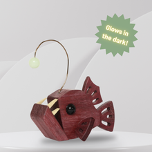 Load image into Gallery viewer, Glow in the dark anglerfish ornament home decor