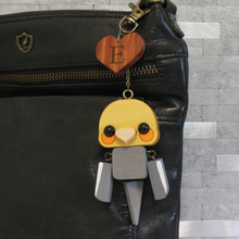 Load image into Gallery viewer, Cockatiel keychain, bag charm, hanging car ornament for rearview mirror