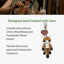 Load image into Gallery viewer, Fox Keychain with Wood Heart | Custom Engraved