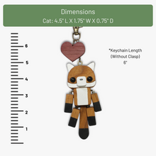 Load image into Gallery viewer, Fox Keychain with Wood Heart | Custom Engraved