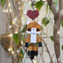 Load image into Gallery viewer, Fox keychain, bag charm, hanging car ornament gift