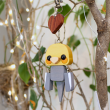 Load image into Gallery viewer, Cockatiel keychain, bag charm, hanging car ornament for rearview mirror