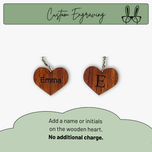 Load image into Gallery viewer, Cockatiel Keychain with Wood Heart | Custom Engraved