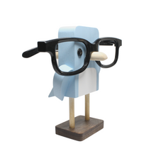Load image into Gallery viewer, Pastel Blue Bird Eyeglass Stand