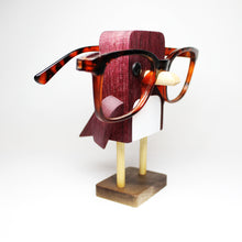 Load image into Gallery viewer, Purpleheart Wood Bird Eyeglass Stand / Glasses Holder