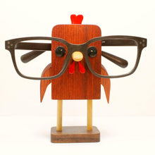 Load image into Gallery viewer, Rooster Chicken Wearing Eyeglasses Stand / Glasses Holder