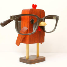 Load image into Gallery viewer, Rooster Chicken Wearing Eyeglasses Stand / Glasses Holder