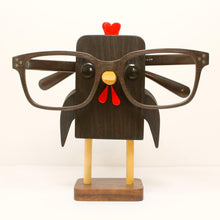 Load image into Gallery viewer, Rooster Chicken Wearing Eyeglasses Stand / Glasses Holder