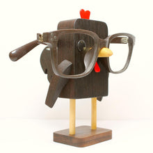 Load image into Gallery viewer, Rooster Chicken Wearing Eyeglasses Stand / Glasses Holder