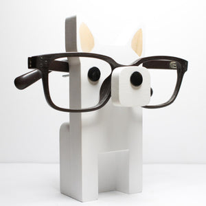White Husky Eyeglass Stand