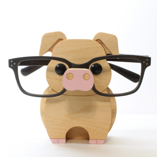 Pig Eyeglass Stand Ornament Home Office Desk Decor Farm Gift