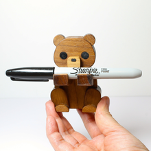 Load image into Gallery viewer, Bear Pen Holder | Wood Desk Organizer