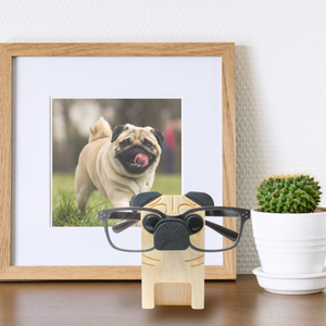 Pug Eyeglass Stand Ornament Gift Decor