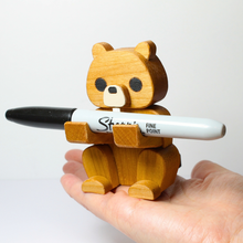 Load image into Gallery viewer, Beaver Pen Holder | Wood Desk Organizer