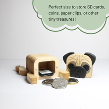 Load image into Gallery viewer, Wood Pug Trinket Box