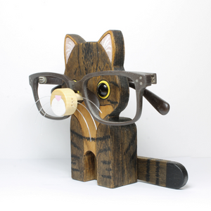 Brown Tabby Cat Eyeglass Stand / Glasses Holder