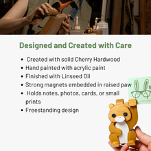 Load image into Gallery viewer, Red Squirrel Note Holder | Wooden Photo &amp; Card Holder with Magnet