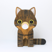 Load image into Gallery viewer, Brown Tabby Cat Eyeglass Stand / Glasses Holder