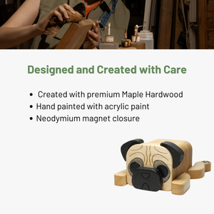 Wood Pug Trinket Box