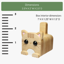 Load image into Gallery viewer, Wood Tabby Cat Trinket Box