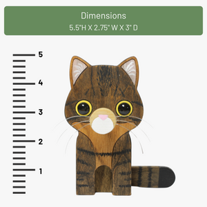 Brown Tabby Cat Eyeglass Stand / Glasses Holder