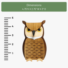 Load image into Gallery viewer, wood owl eyeglass stand gift home decor ornament