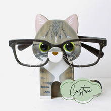 Load image into Gallery viewer, Brown Tabby Cat Eyeglass Stand / Glasses Holder