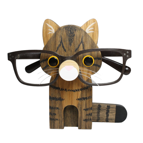 Brown Tabby Cat Eyeglass Stand