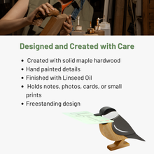 Load image into Gallery viewer, Chickadee Card Holder | Bird Note Holder