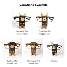 Load image into Gallery viewer, Doberman Wearing Eyeglasses Stand / Glasses Holder