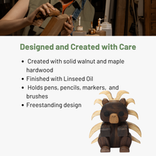 Load image into Gallery viewer, Porcupine Pen Holder | Wood Desk Organizer