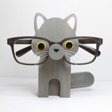 Load image into Gallery viewer, Grey Cat Eyeglass Stand