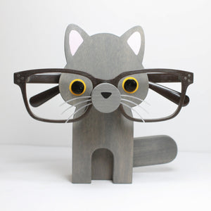 Grey Cat Eyeglass Stand