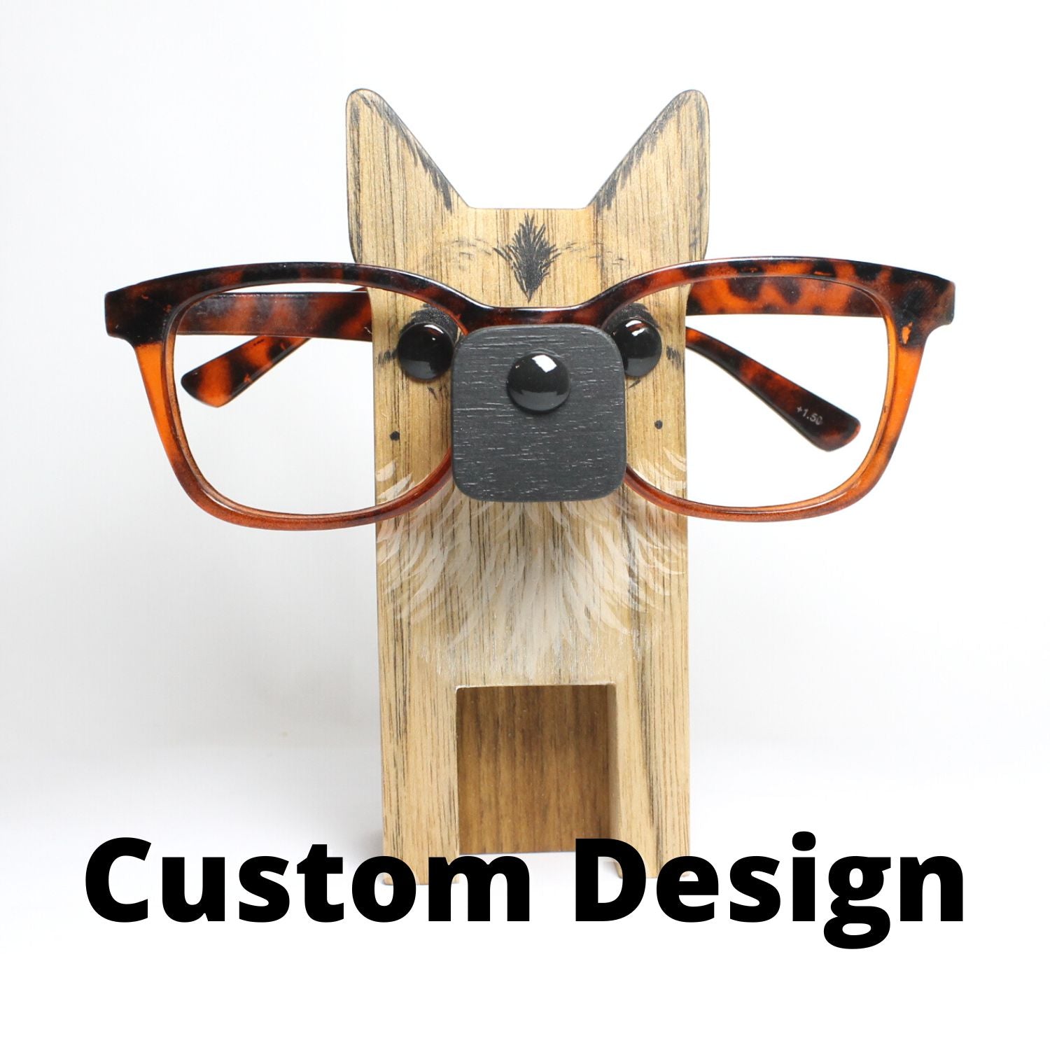 Custom cat glasses holder, Wooden animal eyeglasses stand