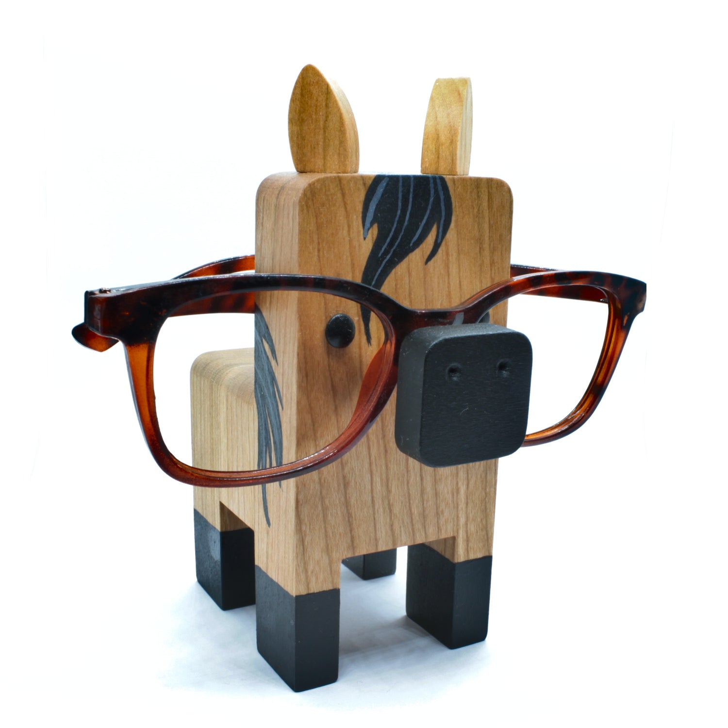 Handcrafted Horse Eyeglass Holder - Wood - Stable and Functional - ApolloBox