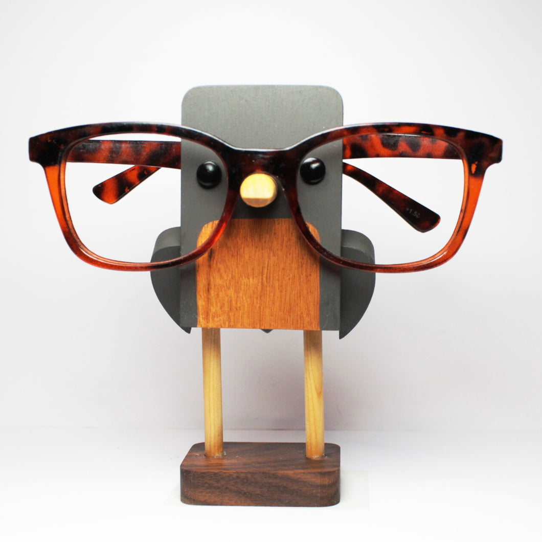 wooden animal eyeglass stand