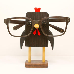 Rooster Chicken Wearing Eyeglasses Stand / Glasses Holder