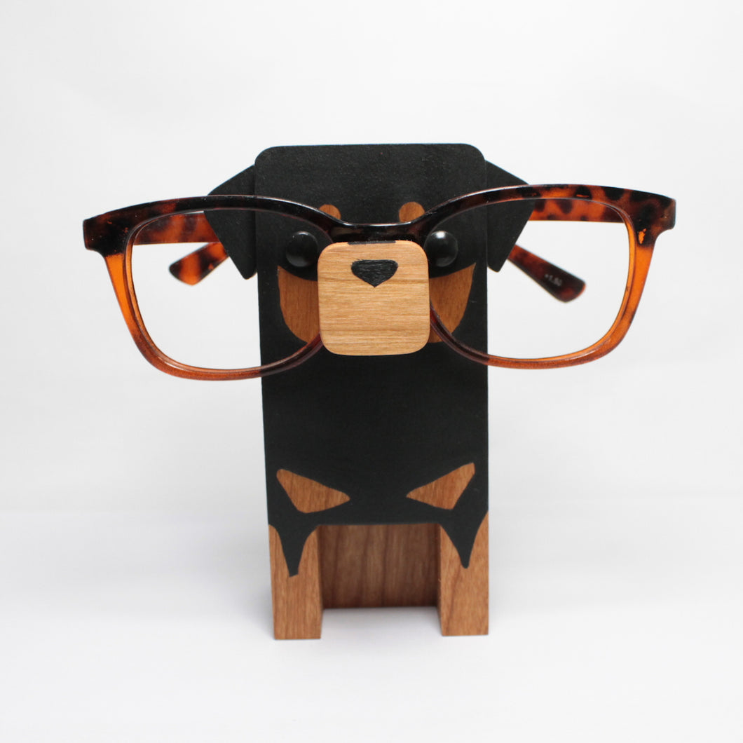 Rottweiler Wearing Eyeglasses Stand / Glasses Holder